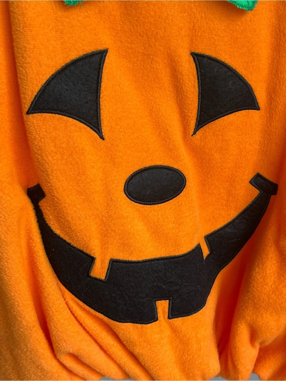 Classic Orange Pumpkin Costume with Green Leaf Collar - Toddler / Kids